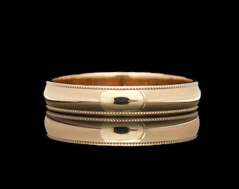14k Yellow Gold 4.00 mm Band with Milgrain Edges