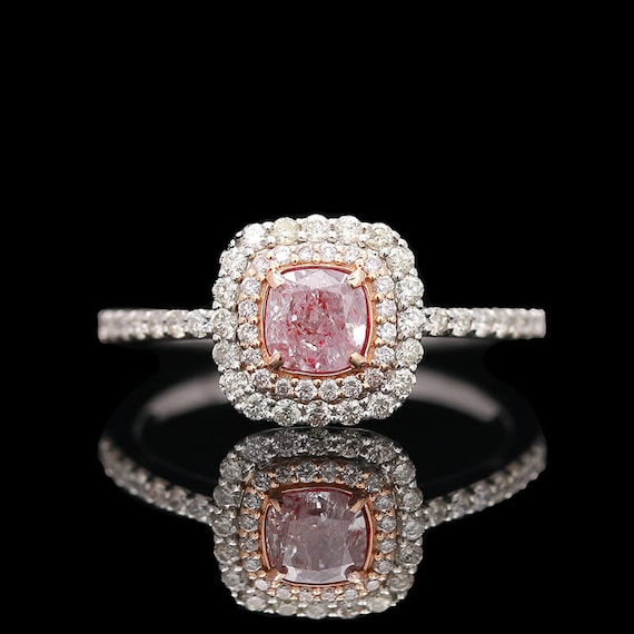 18k White Gold 0.93 CTW Pink Diamond Ring - image 1