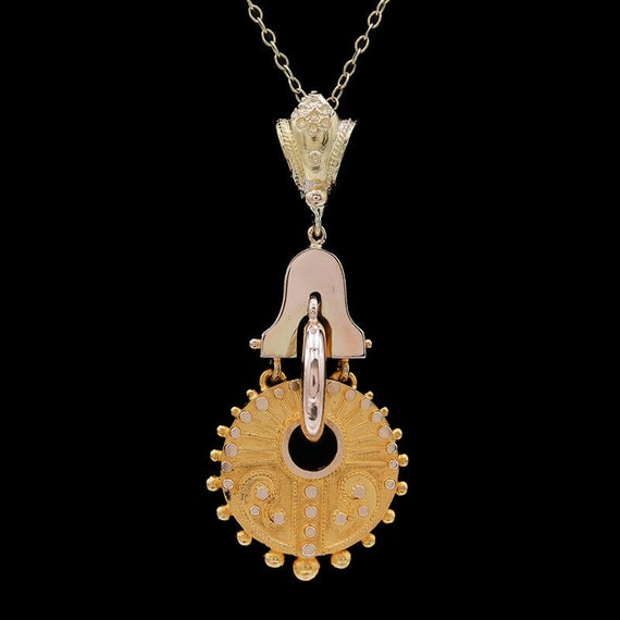 Vintage 14k Two Tone Gold Pendant Necklace - image 1