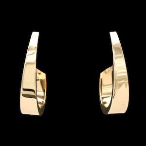 14k Yellow Gold J-Hoop Earrings, 1.0&quot;