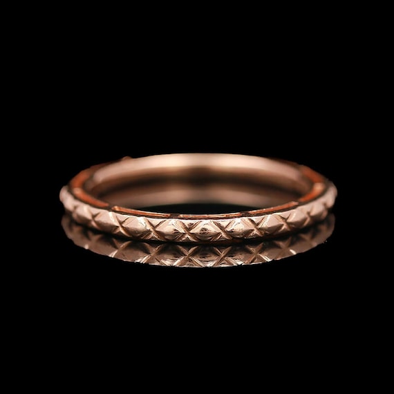 Gabriel & Co. 14k Rose Gold Quilted Ring - image 2