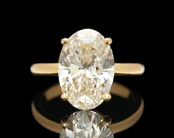14k Yellow Gold 4.01 ct Lab Grown Diamond Solitaire Ring with IGI Report