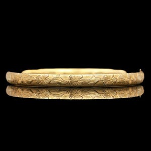 Victorian Attleboro Chain Co. Engraved Gold Filled Baby Bangle