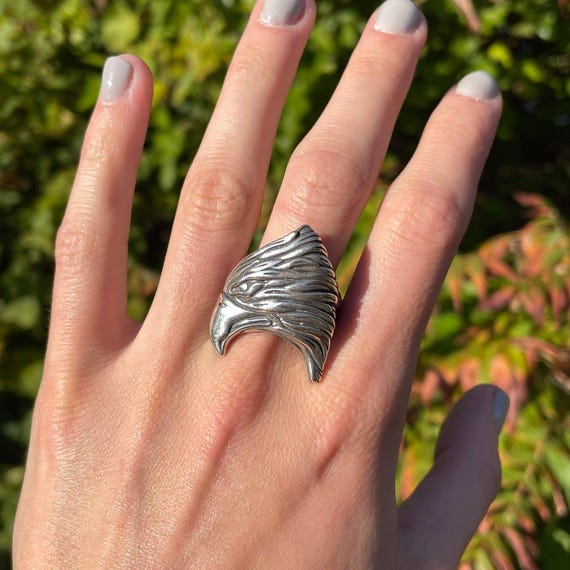 Relios Sterling Silver Eagle Head Ring - image 3