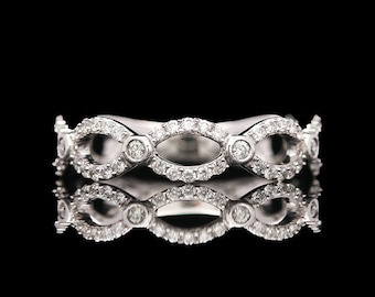 Anillo de oro blanco de 14 k con diamantes de 0,50 quilates