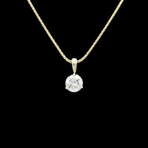 14k Yellow Gold 0.45 CT Diamond Solitaire Pendant Necklace