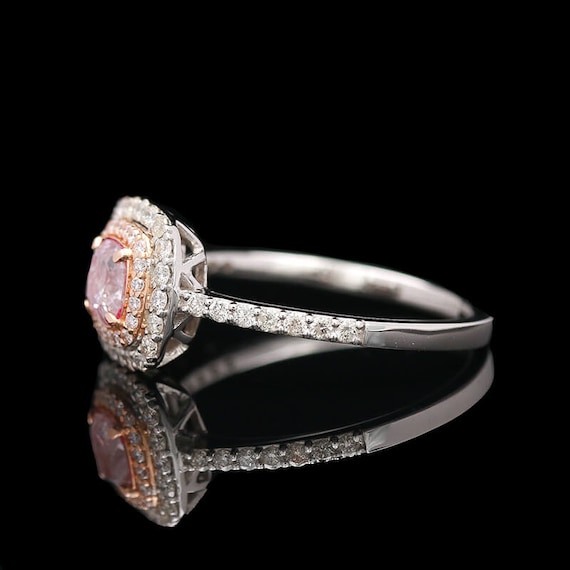 18k White Gold 0.93 CTW Pink Diamond Ring - image 3