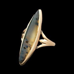 Victorian 10k Yellow Gold Agate Ring