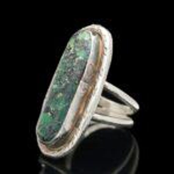 Southwestern Sterling Silver Turquoise Ring - image 2