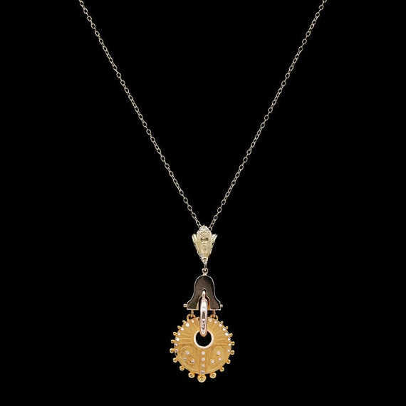 Vintage 14k Two Tone Gold Pendant Necklace - image 2