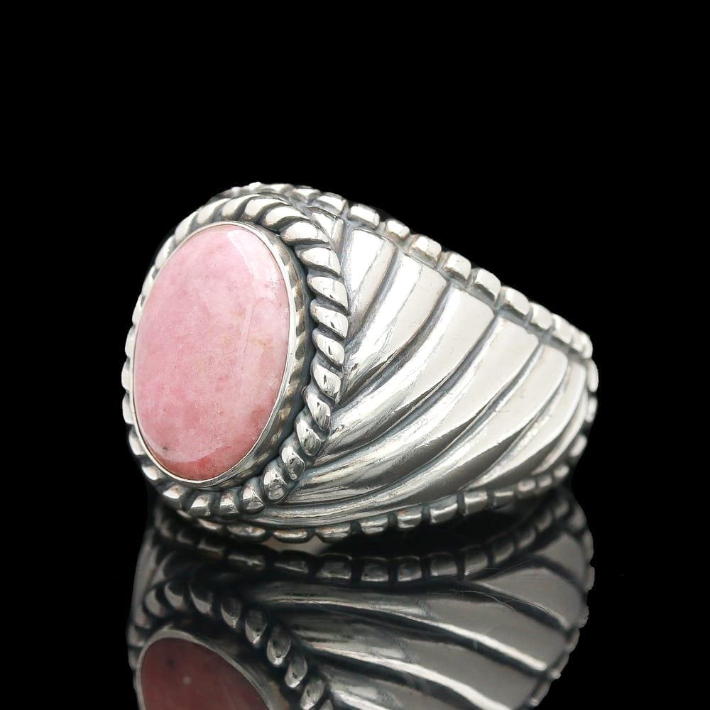 Relios Silver Rings Carolyn Pollack for Relios Sterling Silver Rhodochrosite Cabochon Ring ...
