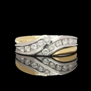 Platinum &amp; 18k Yellow Gold Diamond Band