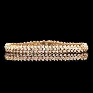 14k Yellow Gold Diamond Tennis Bracelet