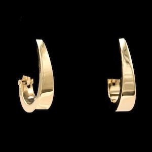 14k Yellow Gold J-Hoop Earrings, 0.75&quot;