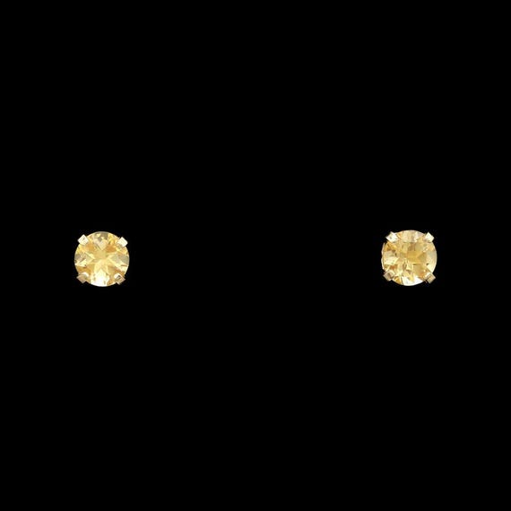 14k Yellow Gold Citrine Stud Earrings