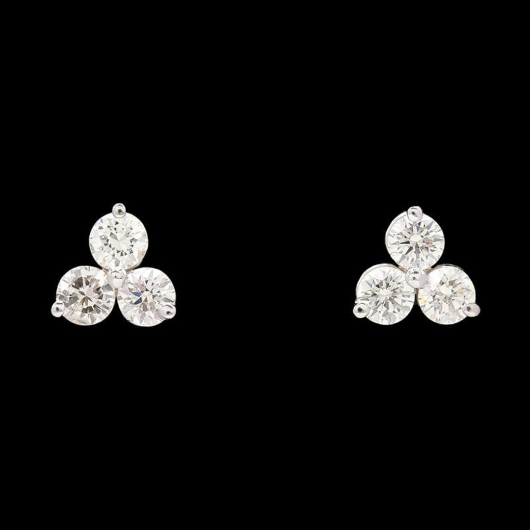 Diamond Stud Earrings, .30 Carat Total, H/I-SI2, 14K White Gold