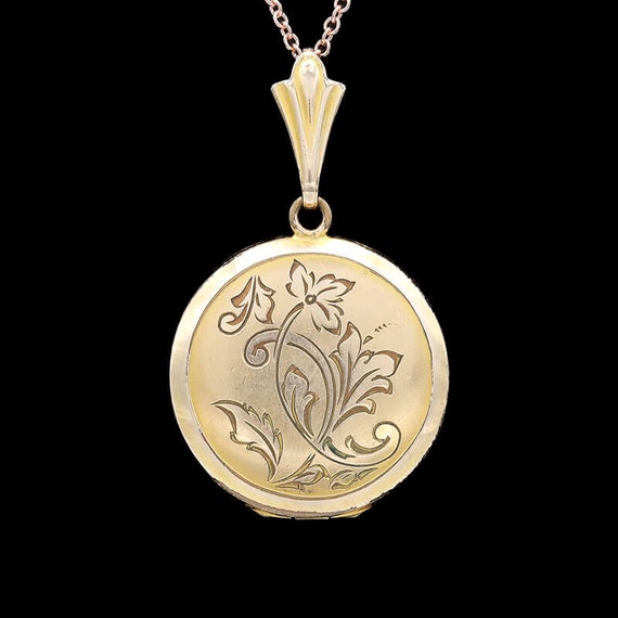H. F. Barrows Antique Gold Filled Locket Necklace