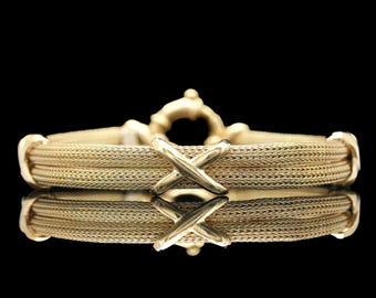 Aurafin 14k Yellow Gold Foxtail Link Bracelet