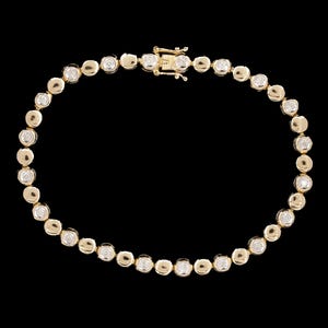14k Yellow Gold Diamond Tennis Bracelet