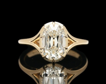 Antique Style 14k Yellow Gold Lab Grown Diamond Solitaire Ring
