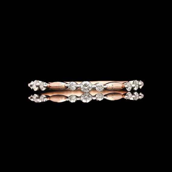 10k Rose Gold 0.20 CTW Diamond Band - image 2