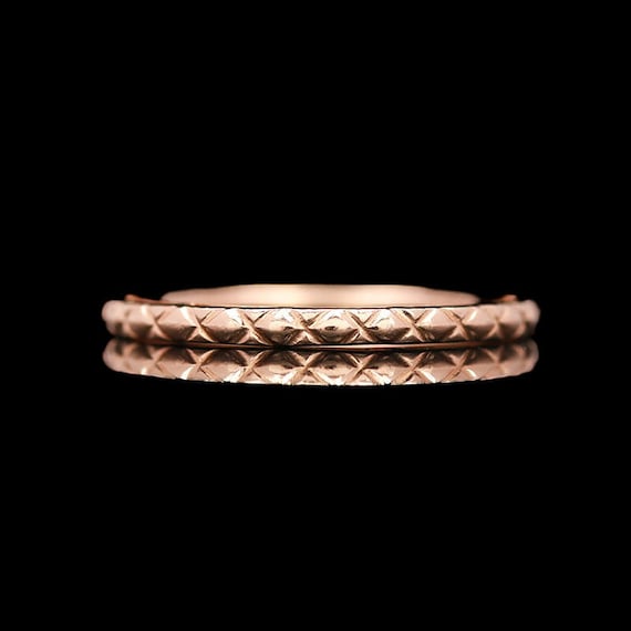 Gabriel & Co. 14k Rose Gold Quilted Ring - image 1