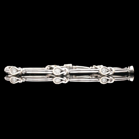14k White Gold 0.75 CTW Diamond Fancy Link Bracel… - image 1