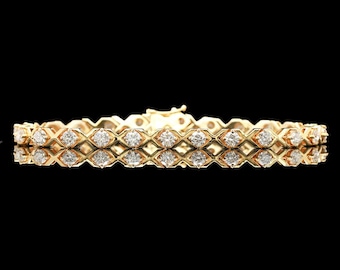 14k Yellow Gold 3.36 ctw Lab Grown Diamond Tennis Bracelet