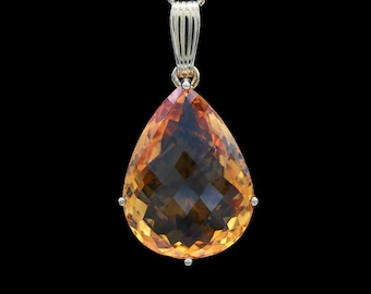 14k Yellow Gold Pear Shaped Citrine Pendant