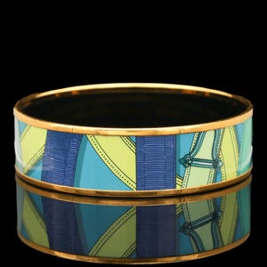 Hermès Wide Enamel Bangle Bracelet