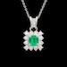 Platinum Emerald & Diamond Pendant Necklace - Etsy