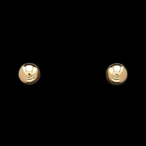 14k Yellow Gold 6.00 MM Ball Stud Earrings