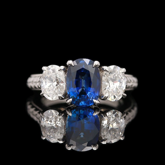 Platinum 2.19 CT Sapphire & 1.50 CTW Diamond Ring