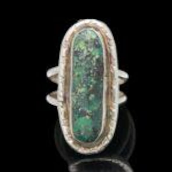Southwestern Sterling Silver Turquoise Ring - image 1