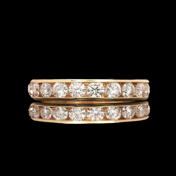 14K White Gold Round Diamond Channel Set Eternity Band 1.25Ctw