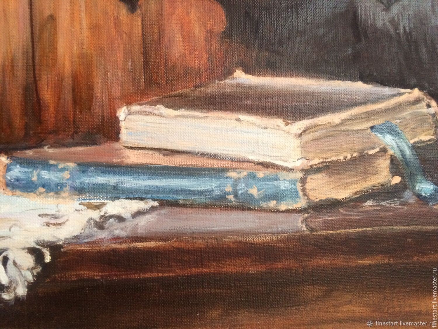 Still life oil painting Antique Clock large original Etsy