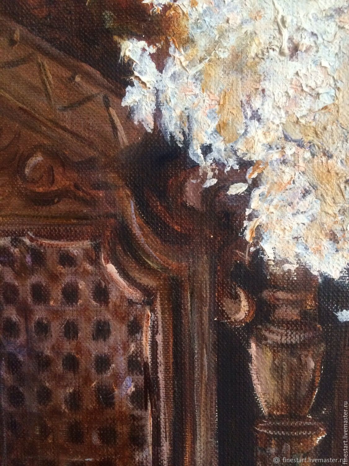 Still life oil painting Antique Clock large original Etsy