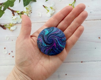 Polymer Clay Worry Stone, Handmade Worry Pebble for Pocket, Sensory Fidget Wellbeing Gift