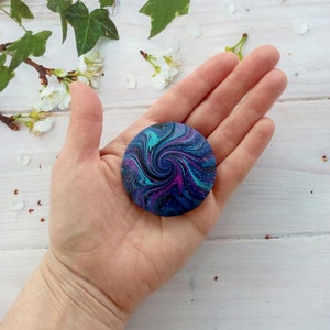 Polymer Clay Worry Stone, Handmade Worry Pebble for Pocket, Sensory Fidget Wellbeing Gift