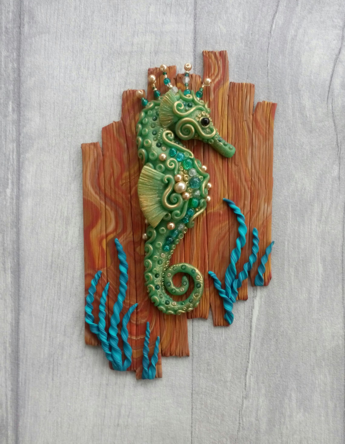 Seahorse Sculpture 3D Wall Hanging oneofakind seahorse Etsy