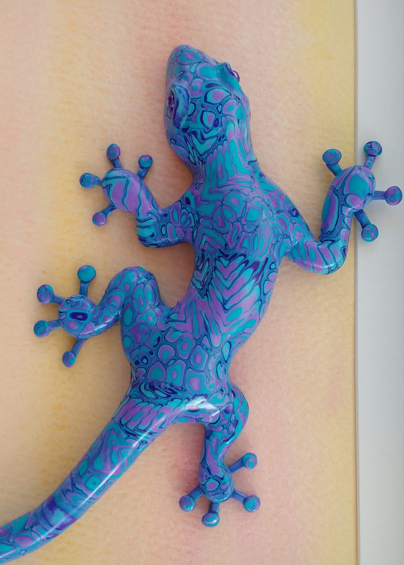 Custom Gecko Wall Art polymer clay gecko sculpture reptile Etsy