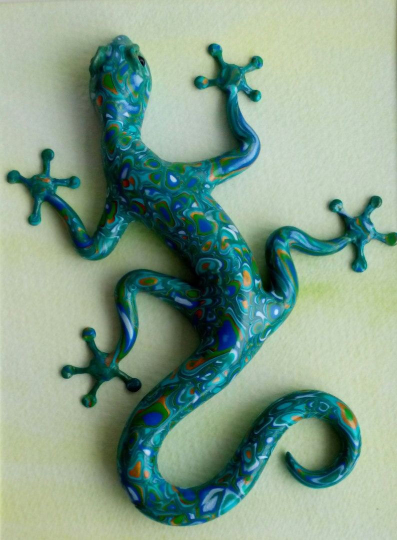 Custom Gecko Wall Art polymer clay gecko sculpture reptile Etsy
