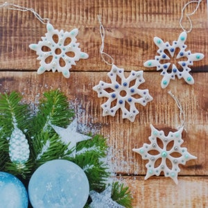 Snowflake Christmas Ornament, Christmas Snowflake Decoration, White Christmas Decor, Winter Tree Decoration, Winter Gifts for Christmas