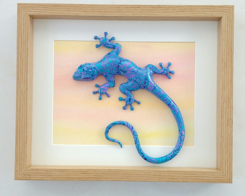 Custom Gecko Wall Art polymer clay gecko sculpture reptile Etsy