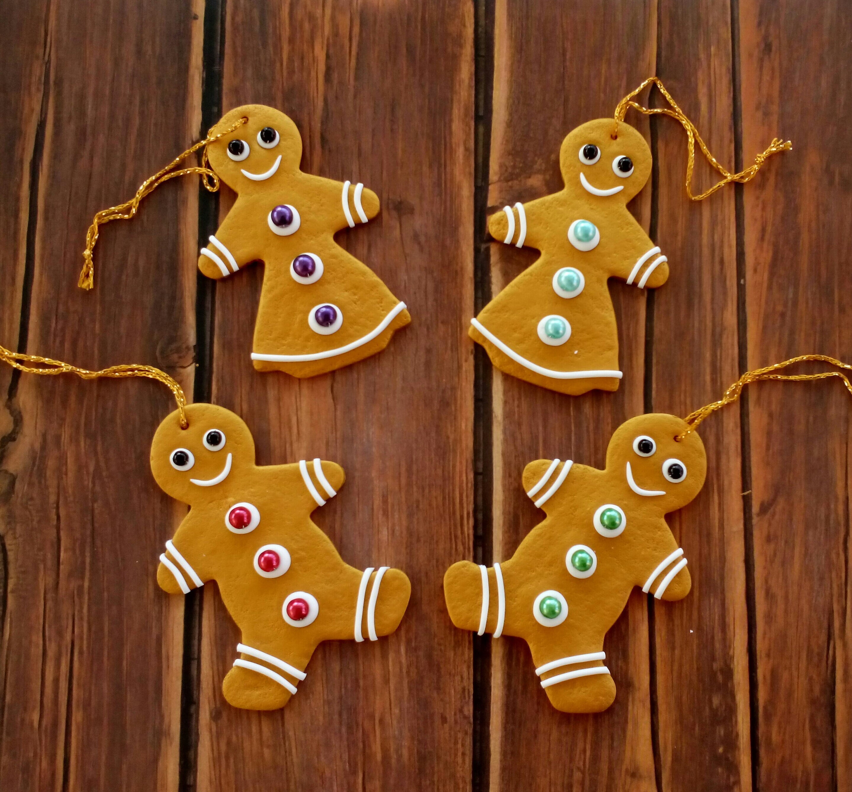 Gingerbread Man Christmas Tree Decorations Hanging Polymer Etsy Canada