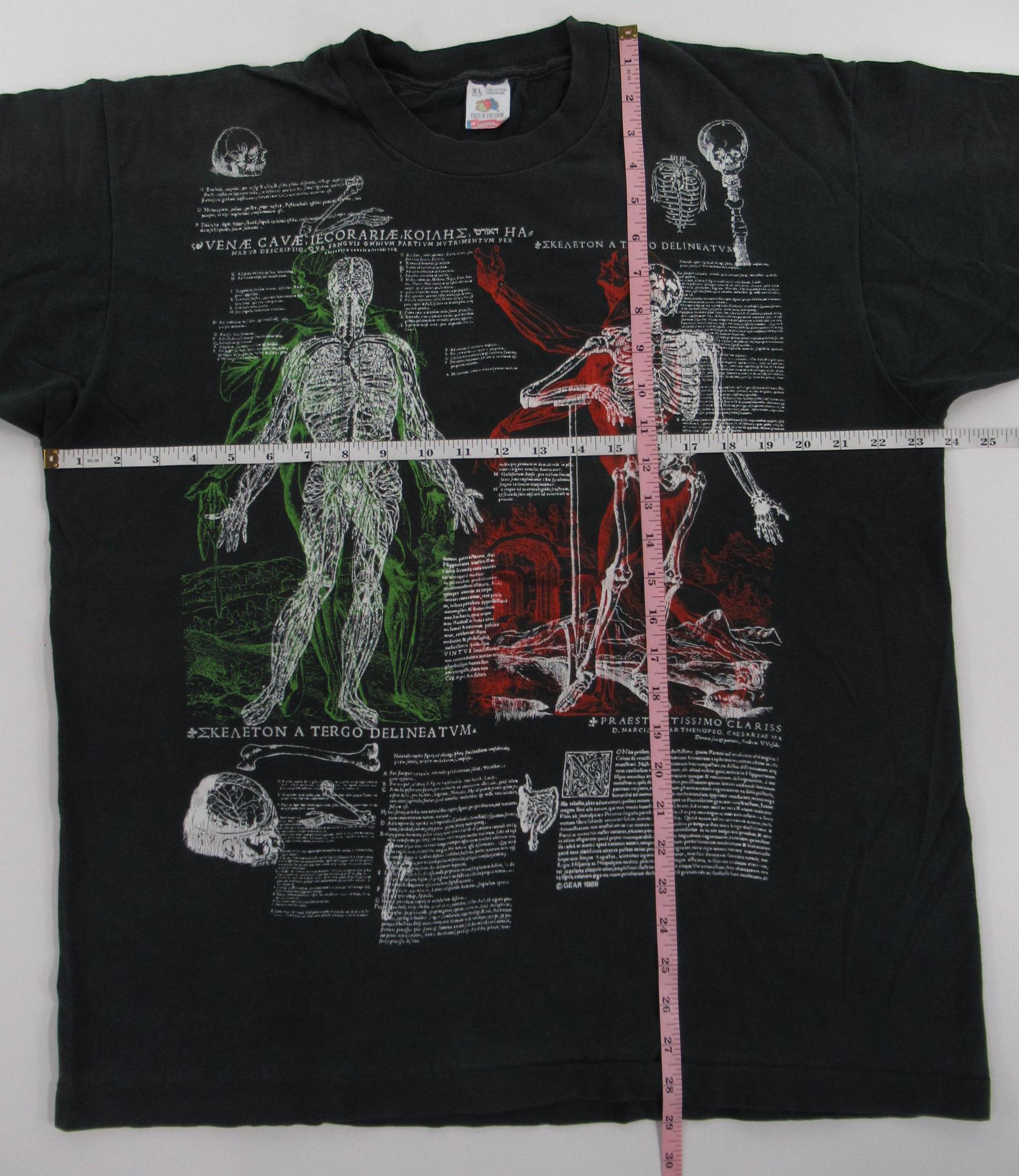 Vintage 80s Anatomical Skeleton Anatomy Latin Single Stitch All