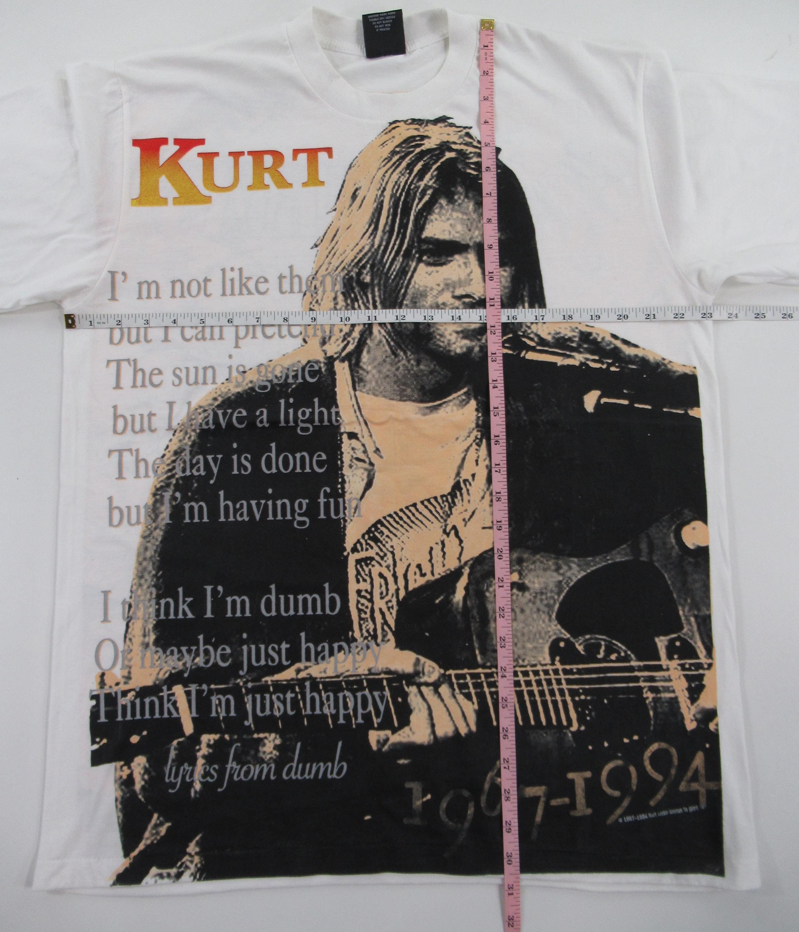 Kurt Cobain Nirvana Live at Last All Over Print T-shirt Size XL