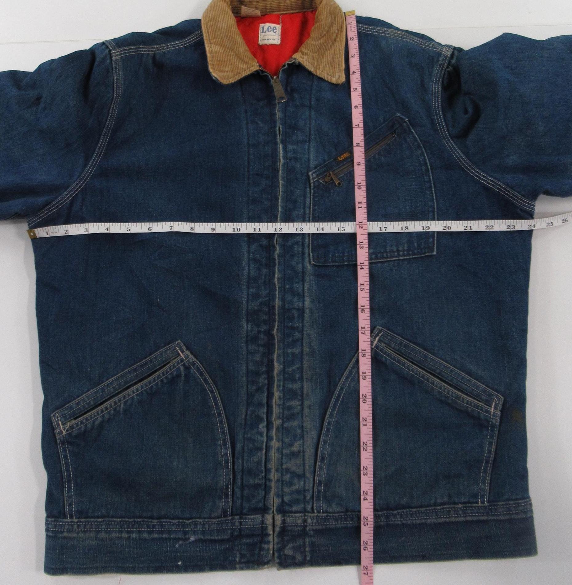 Vintage 50s Lee Men's Sanporized Full Zip Quilted Lined Denim