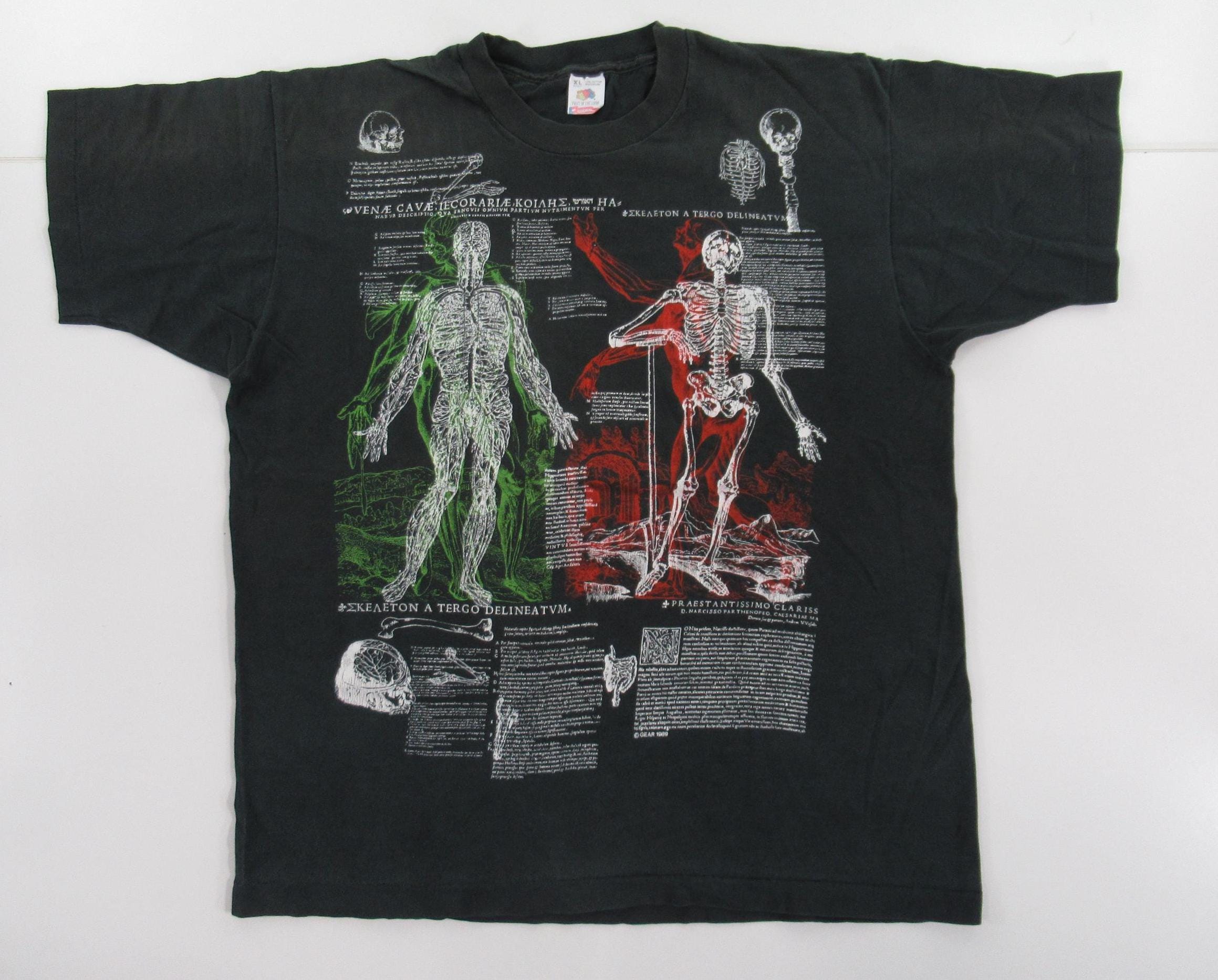 Vintage 80s Anatomical Skeleton Anatomy Latin Single Stitch