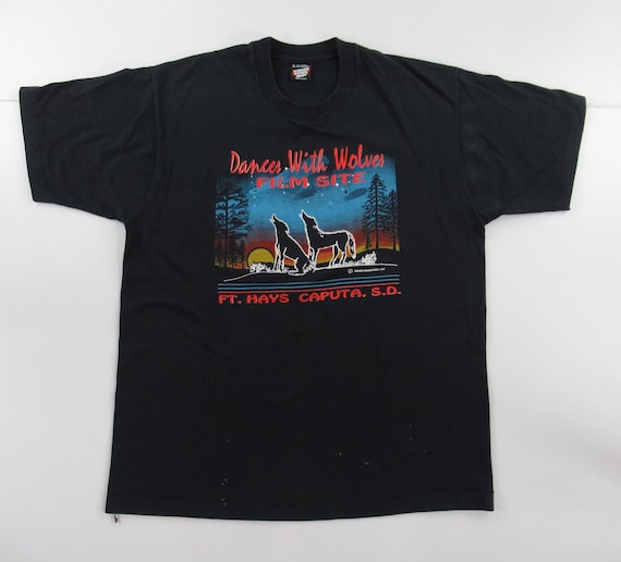 VTG Screen Stars 1991 Dances W/ Wolves Single Stitch Costner Movie Promo T-Shirt ##VT249